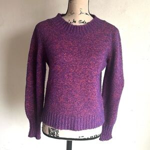 XIRENA Crew Neck Puff Sleeve Purple Sweater Size XS